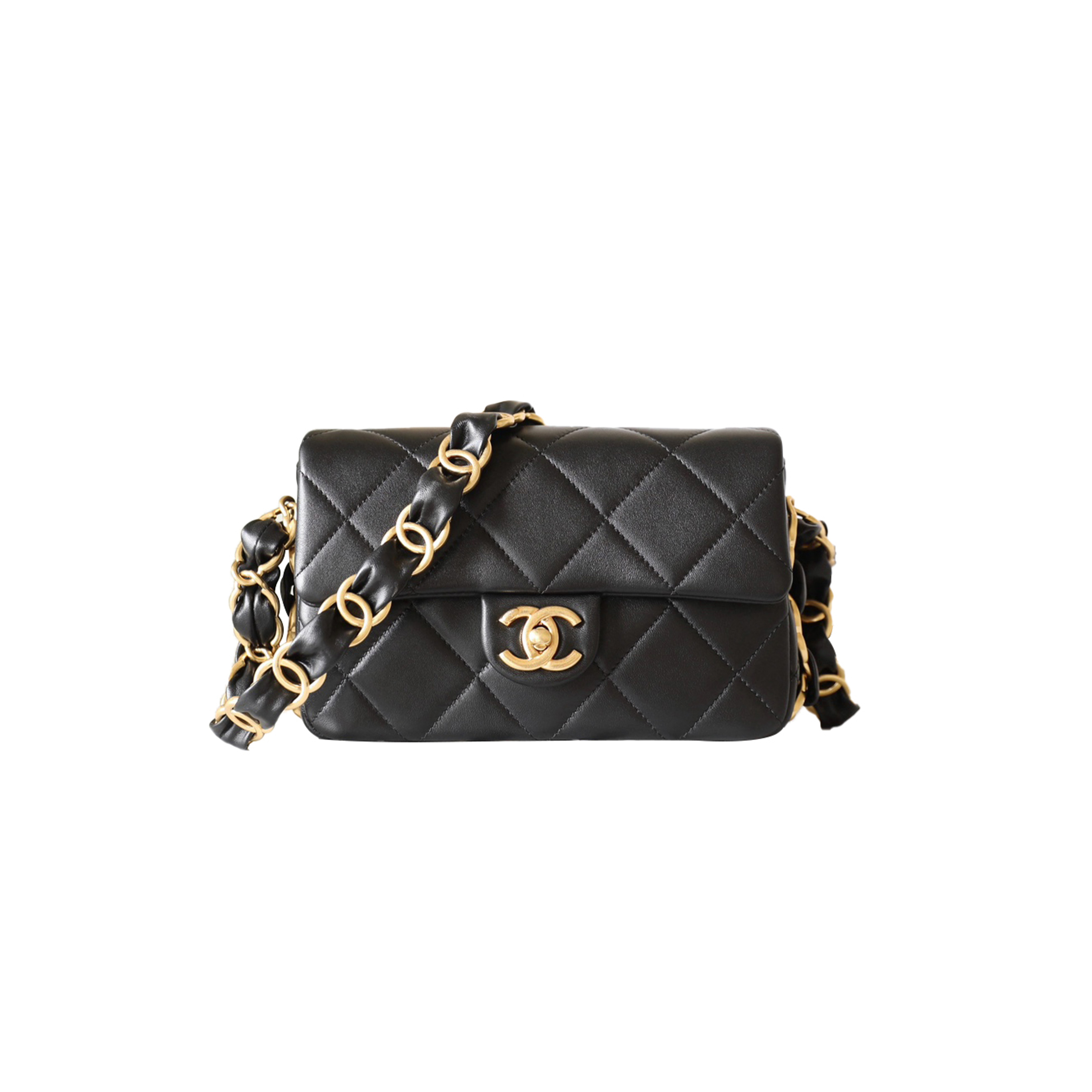 CHANEL MASTER DOUBLE C THICK CHAIN COVER MEDIUM BLACK (21*14*7cm) 